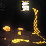 1989-"Running Water"installation (size: 10'X20'X14' media: paint, wood, video) The Birmingham Loft, Pittsburgh, PA